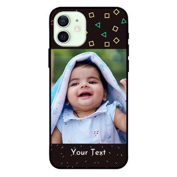 Iphone 12 Custom Glass Phone Case - with confetti birthday design Iphone 12 Custom Glass Phone Case - with confetti birthday design