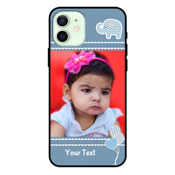 Iphone 12 Photo Printing on Glass Case  - with Kids Pattern Design