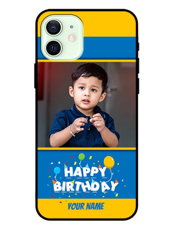 Custom Iphone 12 Custom Glass Mobile Case  - Birthday Wishes Design