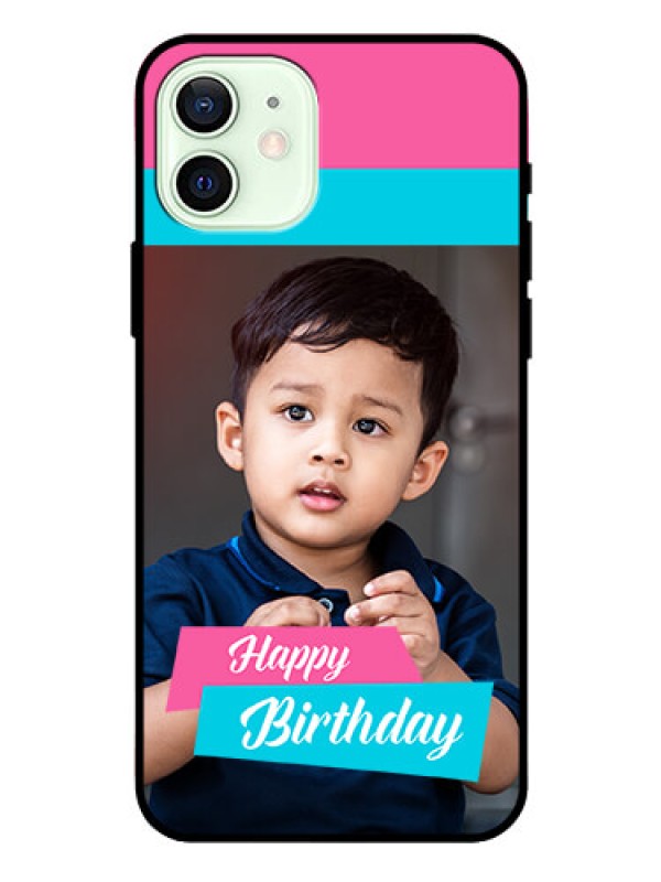Custom Iphone 12 Personalized Glass Phone Case  - Image Holder with 2 Color Design