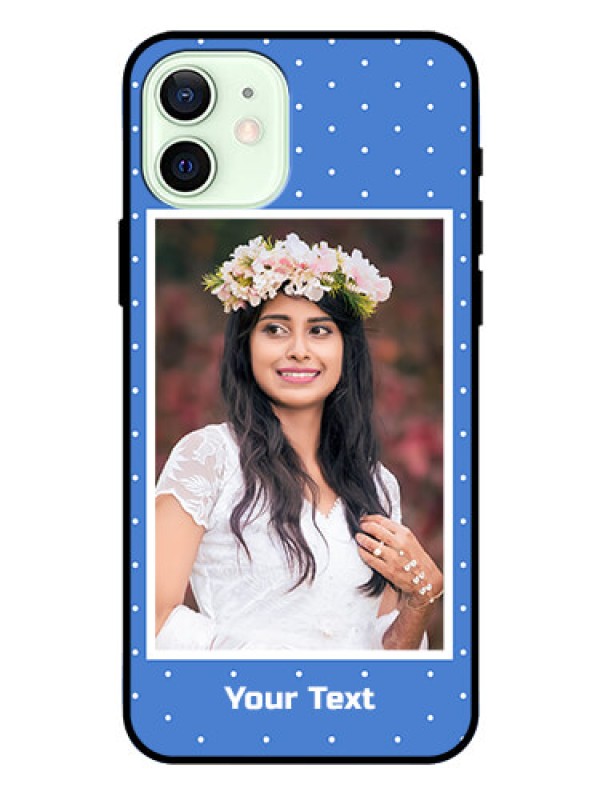 Custom Iphone 12 Photo Printing on Glass Case  - Polka dots design
