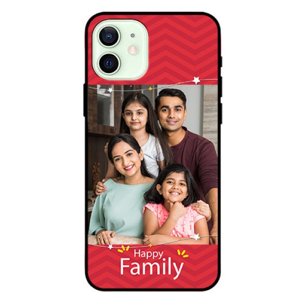 Iphone 12 Personalized Glass Phone Case  - Happy Family Design