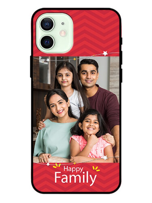 Custom Iphone 12 Personalized Glass Phone Case  - Happy Family Design