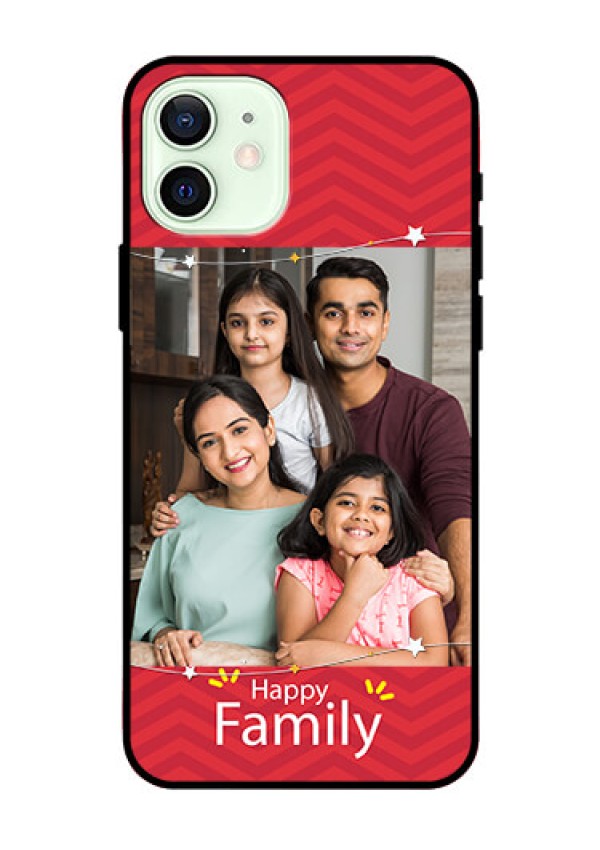 Iphone 12 Personalized Glass Phone Case  - Happy Family Design