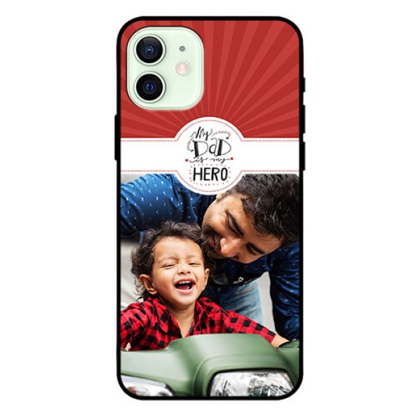 Iphone 12 Photo Printing on Glass Case  - My Dad Hero Design
