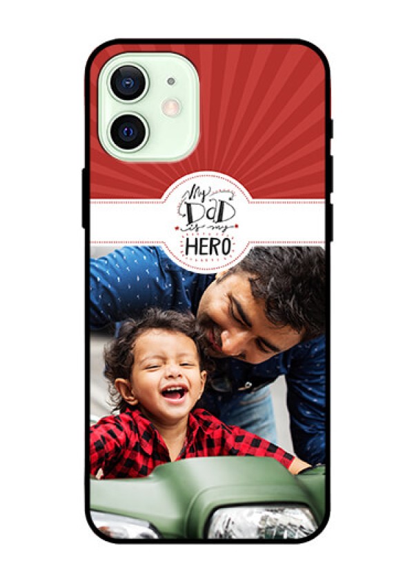 Iphone 12 Photo Printing on Glass Case  - My Dad Hero Design