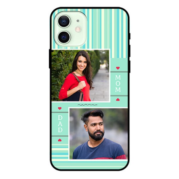Iphone 12 Custom Glass Phone Case - Mom & Dad Pic Design Iphone 12 Custom Glass Phone Case - Mom & Dad Pic Design