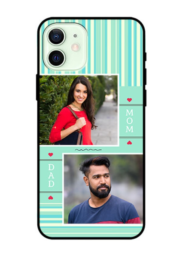Iphone 12 Custom Glass Phone Case  - Mom & Dad Pic Design