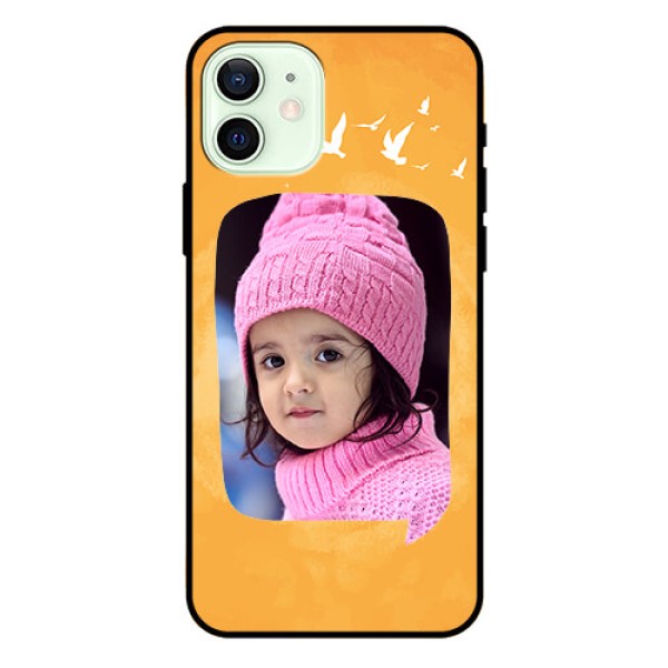 Iphone 12 Personalized Glass Phone Case - Water Color Design with Bird Icons Iphone 12 Personalized Glass Phone Case - Water Color Design with Bird Icons