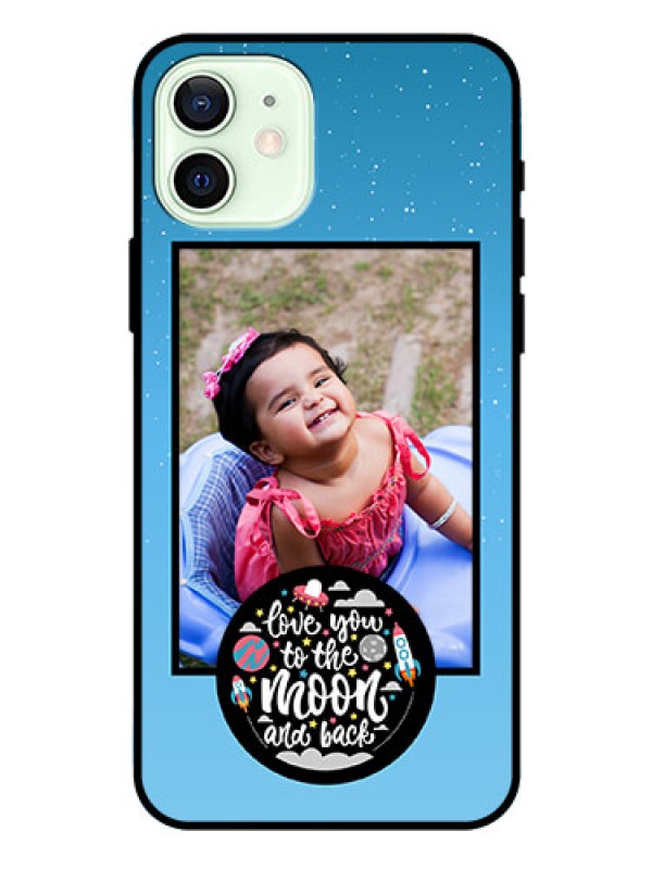 Custom Iphone 12 Custom Glass Mobile Case  - Wave Pattern Colorful Design