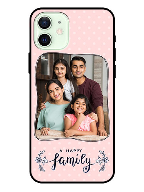 Custom Iphone 12 Custom Glass Phone Case  - Family with Dots Design