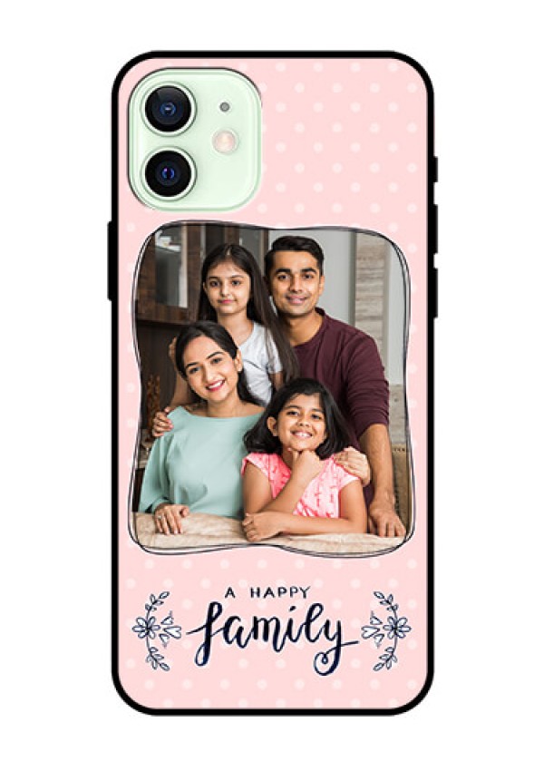Iphone 12 Custom Glass Phone Case  - Family with Dots Design