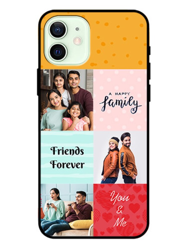 Custom Iphone 12 Personalized Glass Phone Case  - Images with Quotes Design