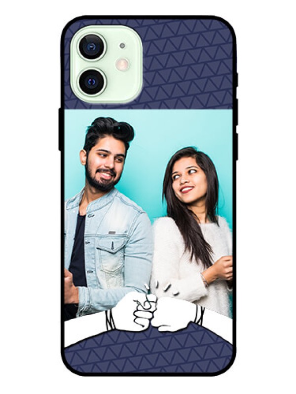 Custom Iphone 12 Photo Printing on Glass Case  - with Best Friends Design  