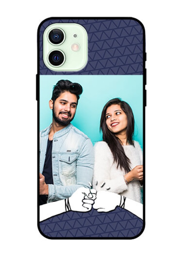 Iphone 12 Photo Printing on Glass Case  - with Best Friends Design  