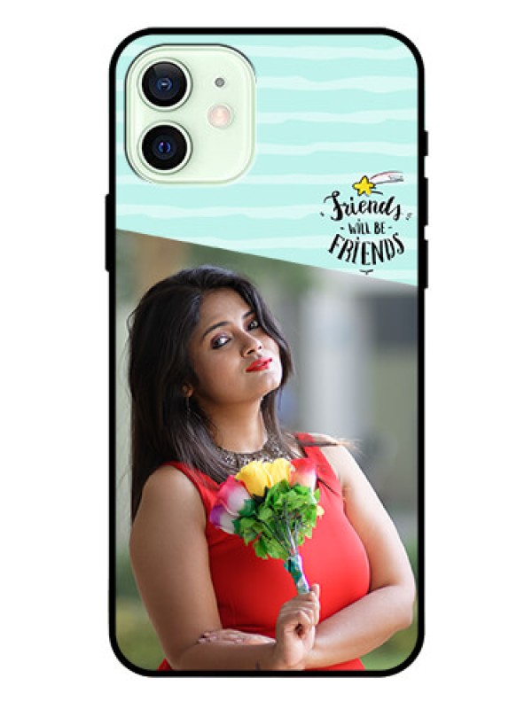 Custom Iphone 12 Custom Glass Phone Case  - Friends Picture Icon Design