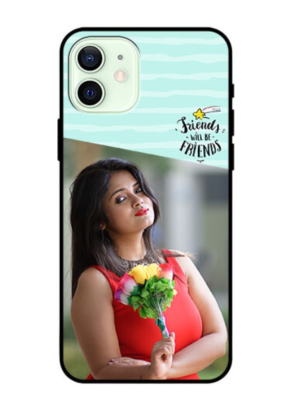 Iphone 12 Custom Glass Phone Case  - Friends Picture Icon Design