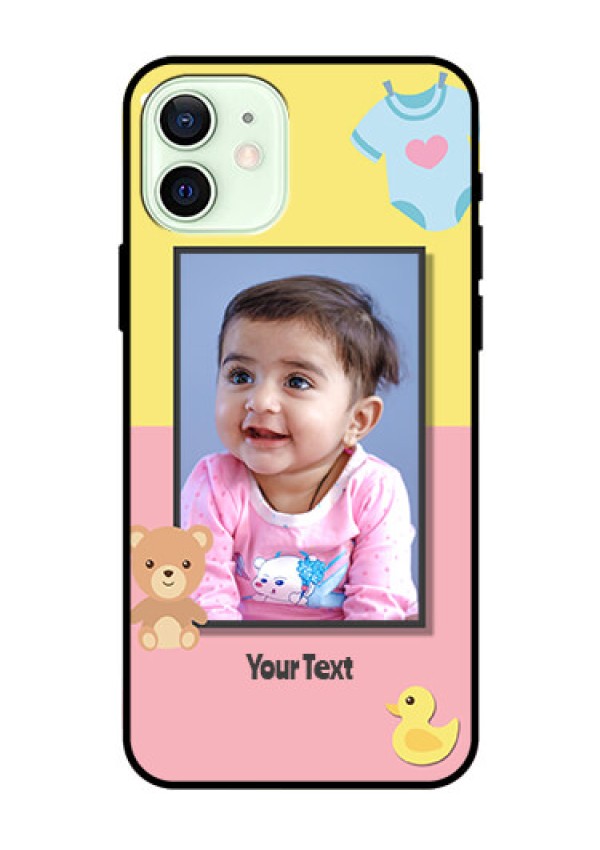 Iphone 12 Photo Printing on Glass Case  - Kids 2 Color Design