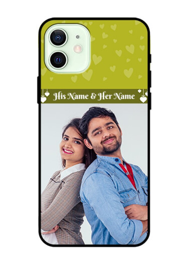 Iphone 12 Custom Glass Phone Case  - You & Me Heart Design
