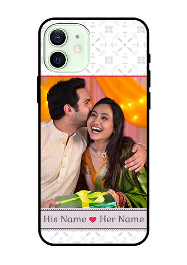 Iphone 12 Custom Glass Mobile Case  - with Photo and Ethnic Design