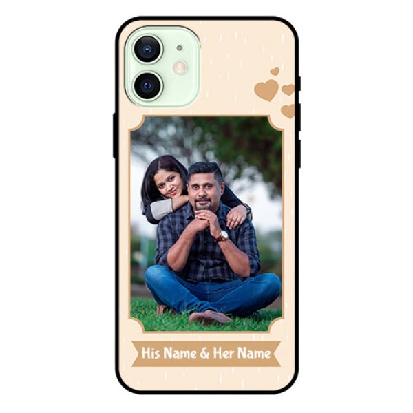 Iphone 12 Custom Glass Phone Case - with confetti love design Iphone 12 Custom Glass Phone Case - with confetti love design