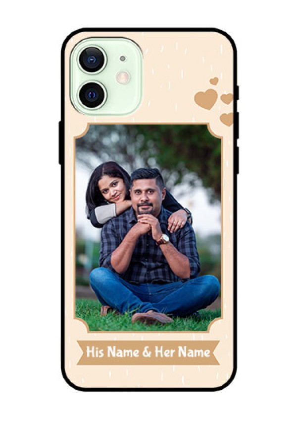 Iphone 12 Custom Glass Phone Case  - with confetti love design 