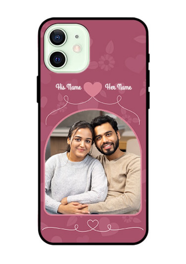 Iphone 12 Photo Printing on Glass Case  - Love Floral Design