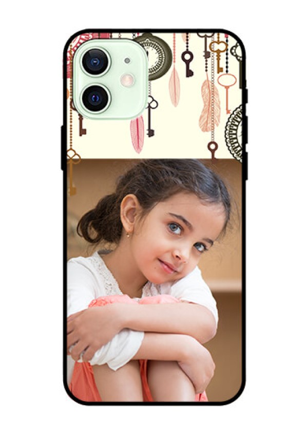 Iphone 12 Custom Glass Mobile Case  - Boho Style Design