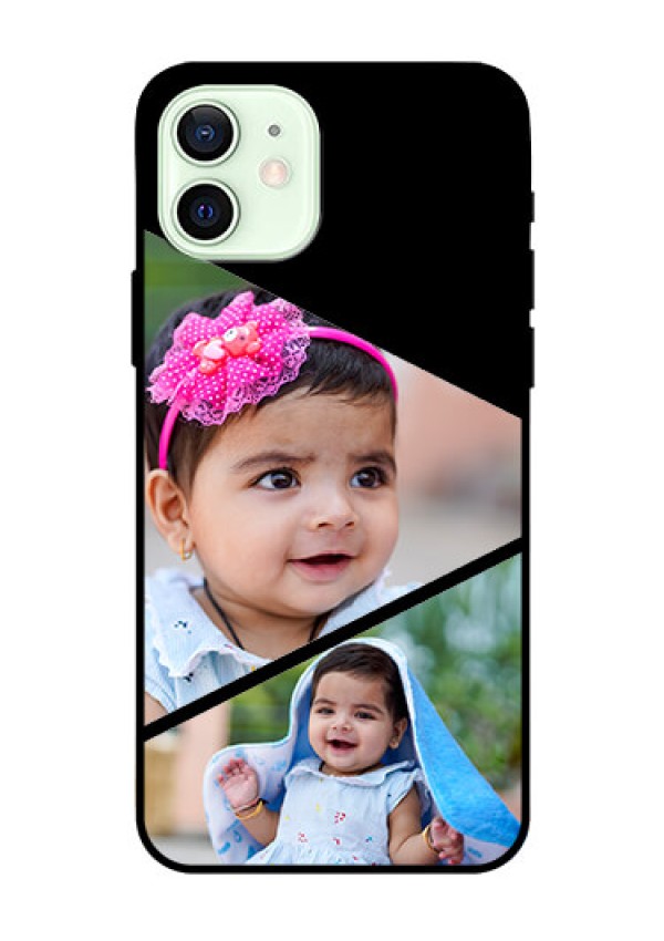 Iphone 12 Custom Glass Phone Case  - Semi Cut Design