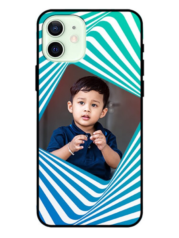 Custom Iphone 12 Personalized Glass Phone Case  - Abstract Spiral Design