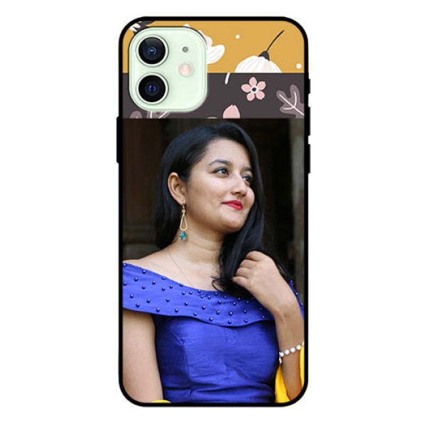 Iphone 12 Custom Glass Phone Case - Stylish Floral Design Iphone 12 Custom Glass Phone Case - Stylish Floral Design