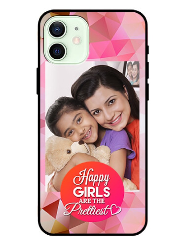 Custom Iphone 12 Photo Printing on Glass Case  - Abstract Triangle Design