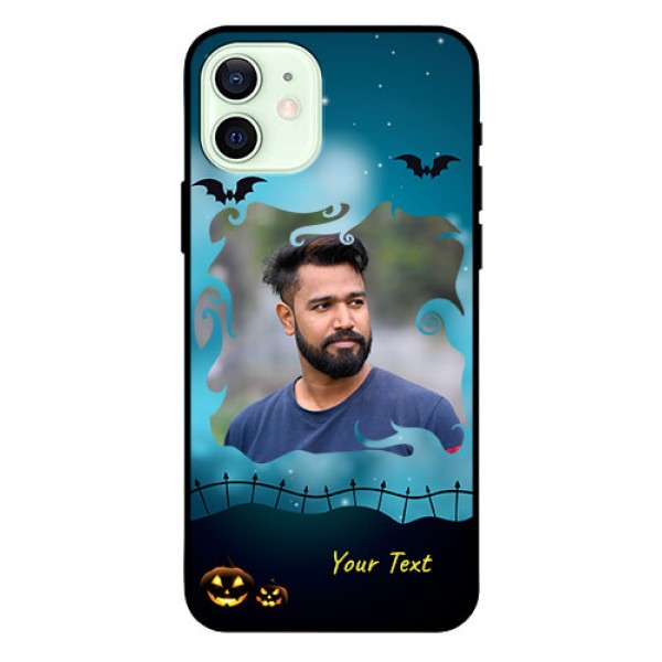 Iphone 12 Custom Glass Phone Case  - Halloween frame design
