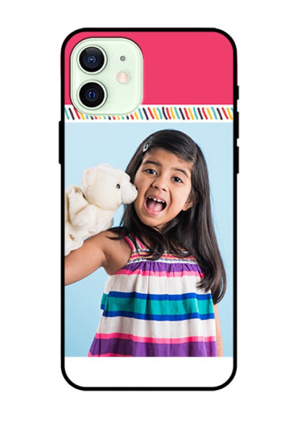 Iphone 12 Personalized Glass Phone Case  - Line art design