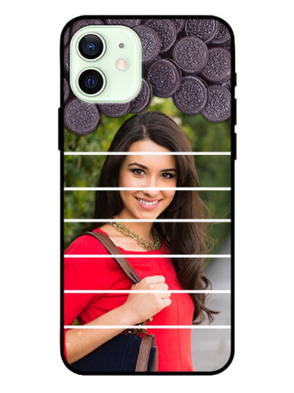 Custom Iphone 12 Custom Glass Phone Case  - with Oreo Biscuit Design