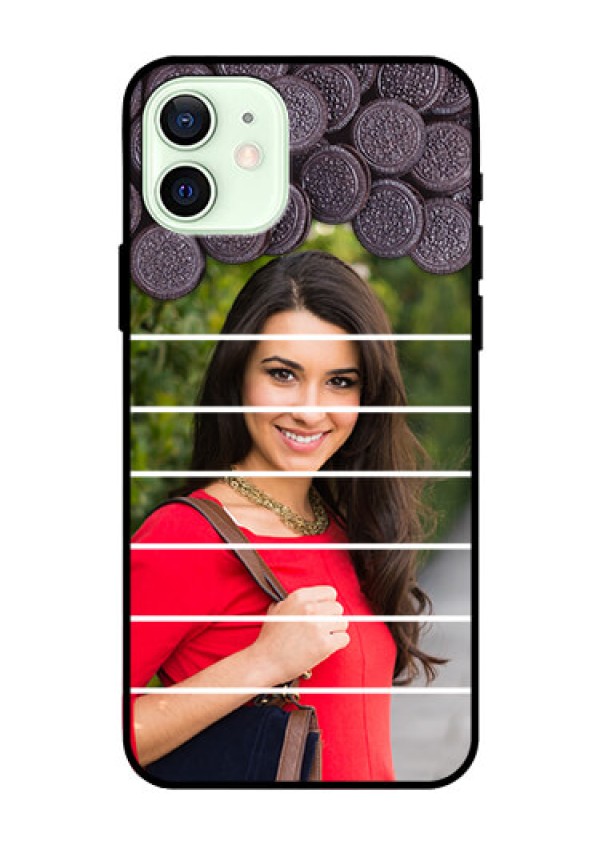 Iphone 12 Custom Glass Phone Case  - with Oreo Biscuit Design