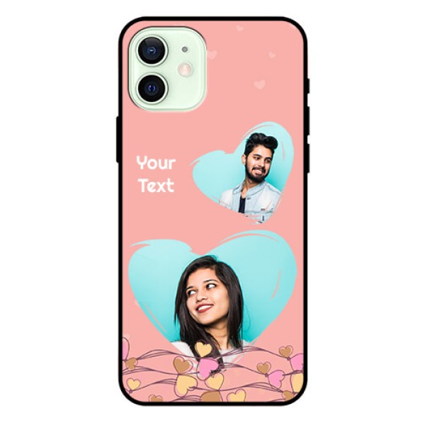 Iphone 12 Custom Glass Mobile Case  - Love Doodle Design