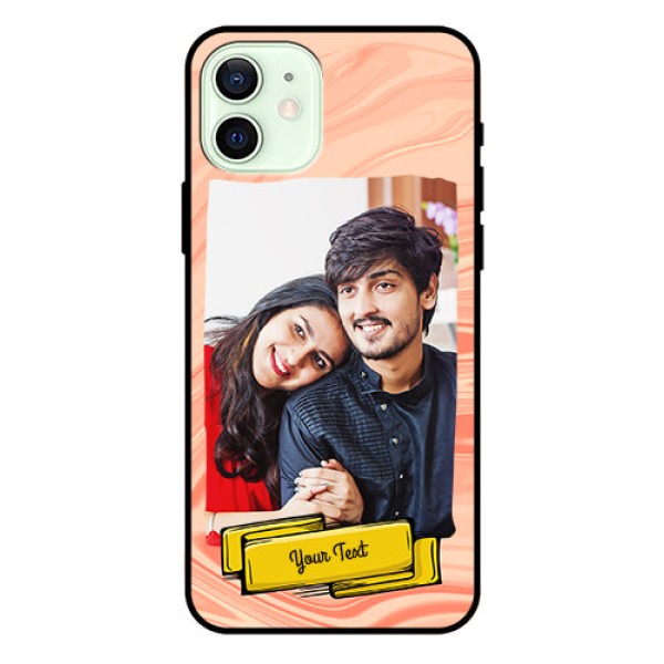 Iphone 12 Personalized Glass Phone Case  - Marble Texture Design