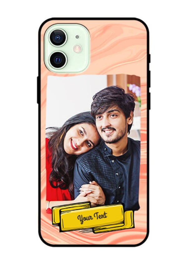 Iphone 12 Personalized Glass Phone Case  - Marble Texture Design