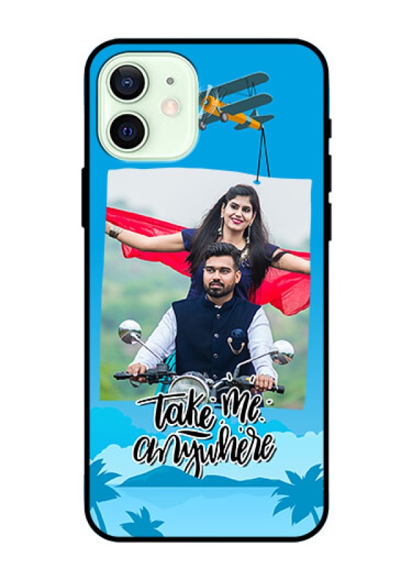 Iphone 12 Custom Glass Mobile Case  - Traveller Design 