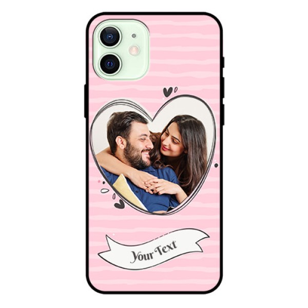 Iphone 12 Custom Glass Phone Case  - Vintage Heart Design