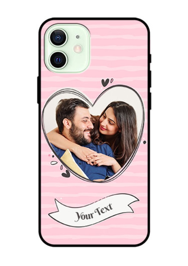 Iphone 12 Custom Glass Phone Case  - Vintage Heart Design