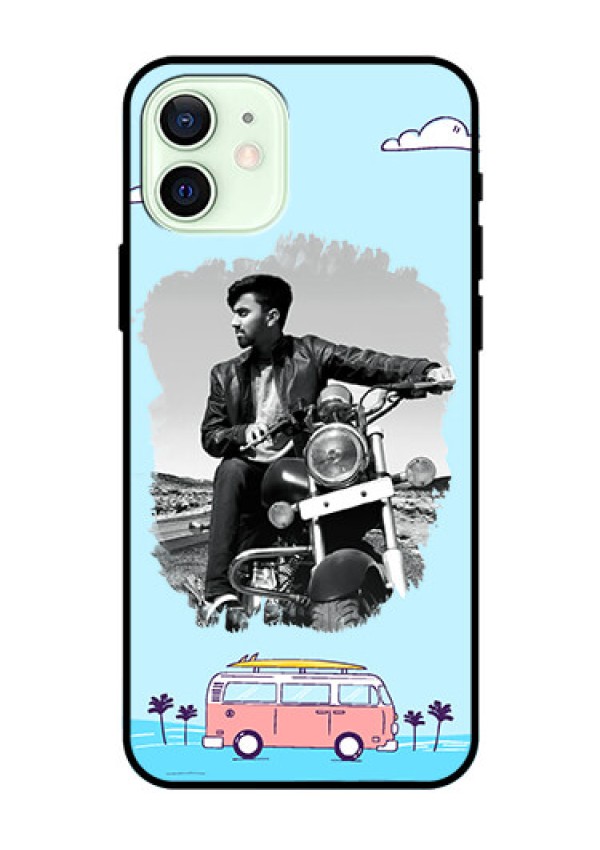 Iphone 12 Photo Printing on Glass Case  - Travel & Adventure Design
