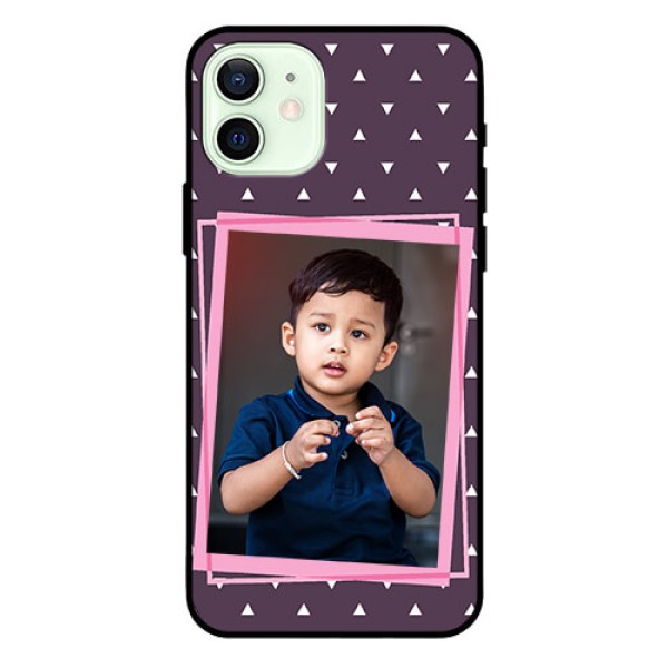 Iphone 12 Custom Glass Mobile Case - Triangle Pattern Dotted Design Iphone 12 Custom Glass Mobile Case - Triangle Pattern Dotted Design