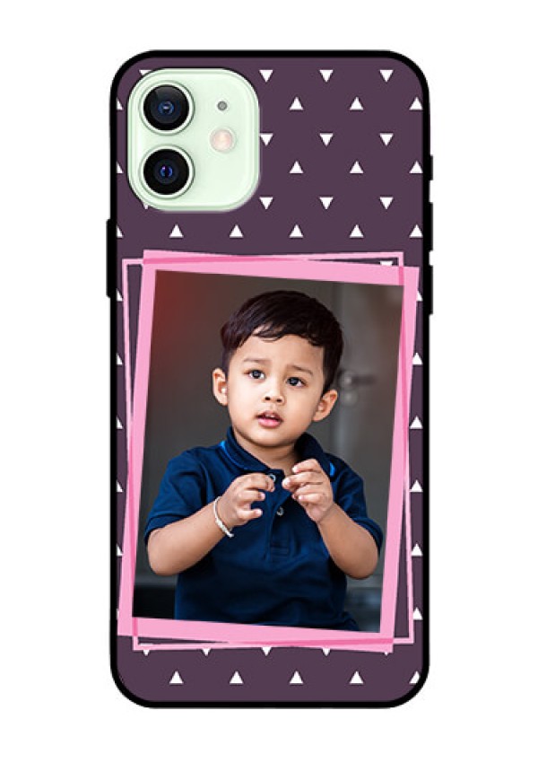 Iphone 12 Custom Glass Mobile Case  - Triangle Pattern Dotted Design