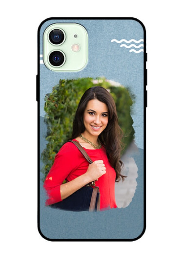 Iphone 12 Custom Glass Mobile Case  - Grunge Line Art Design