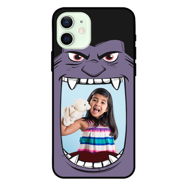 Iphone 12 Custom Glass Phone Case - Angry Monster Design Iphone 12 Custom Glass Phone Case - Angry Monster Design