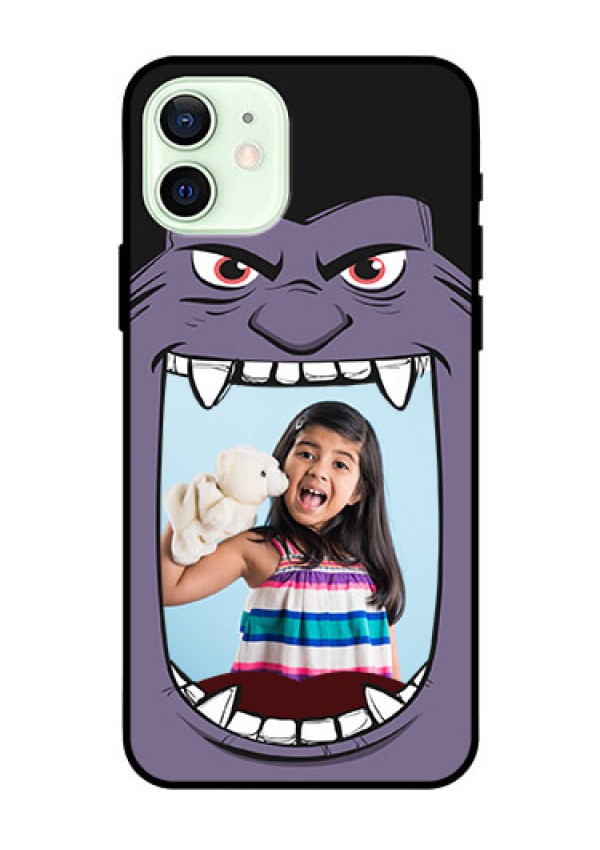 Iphone 12 Custom Glass Phone Case  - Angry Monster Design