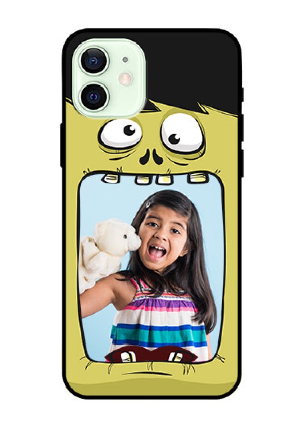 Iphone 12 Personalized Glass Phone Case  - Cartoon monster back case Design