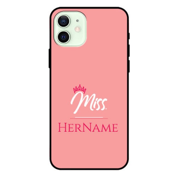 Iphone 12 Custom Glass Phone Case Mrs with Name Iphone 12 Custom Glass Phone Case Mrs with Name